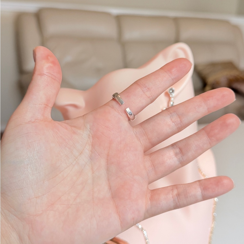 S925 Trendy Textured Silver Ring - Picture 9 of 9